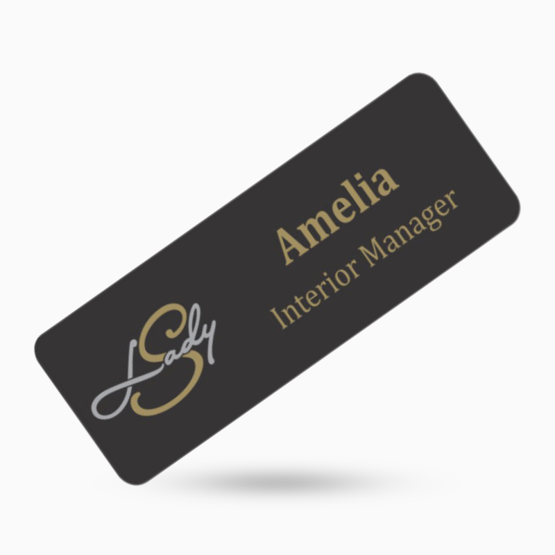 5 CUSTOM MADE with Your ArtWork - Beautiful Wooden Rectangle ID Name Tag outlet Made with Name & optional address Phone and Email Address